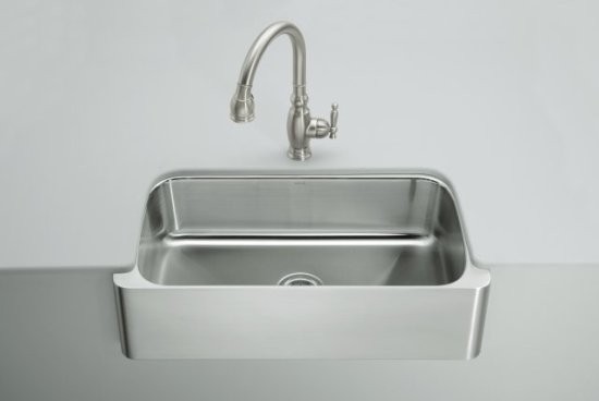 KOHLER K-3086-NA Verity Apron-Front Undercounter Kitchen Sink in Stainless Steel
