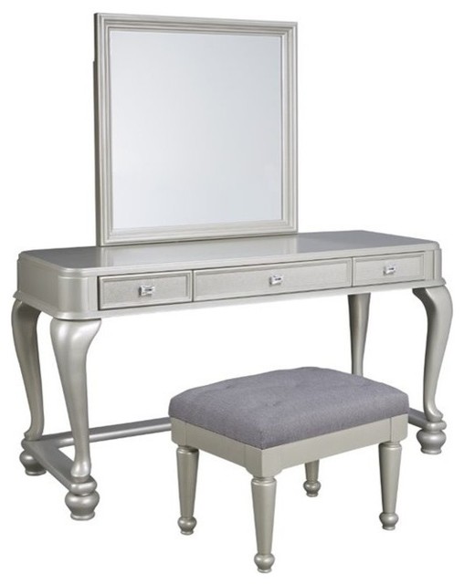 Ashley Coralayne 3Piece Bedroom Vanity Set, Silver Traditional