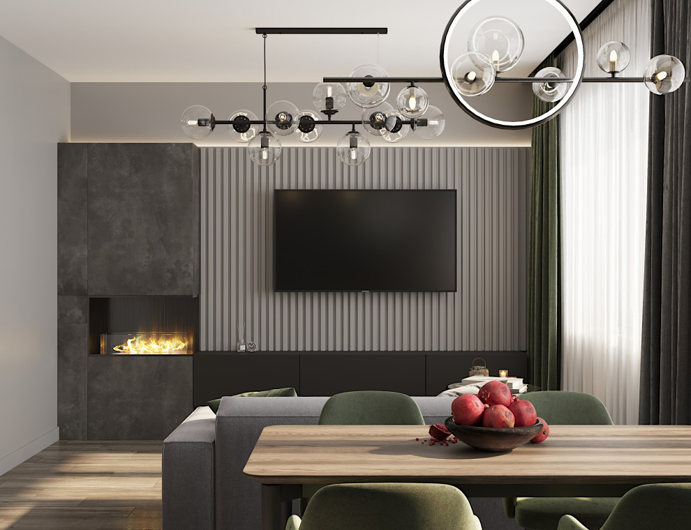 Кухня-гостиная 28 кв. м  в ЖК "Парковый", г. Белгород.