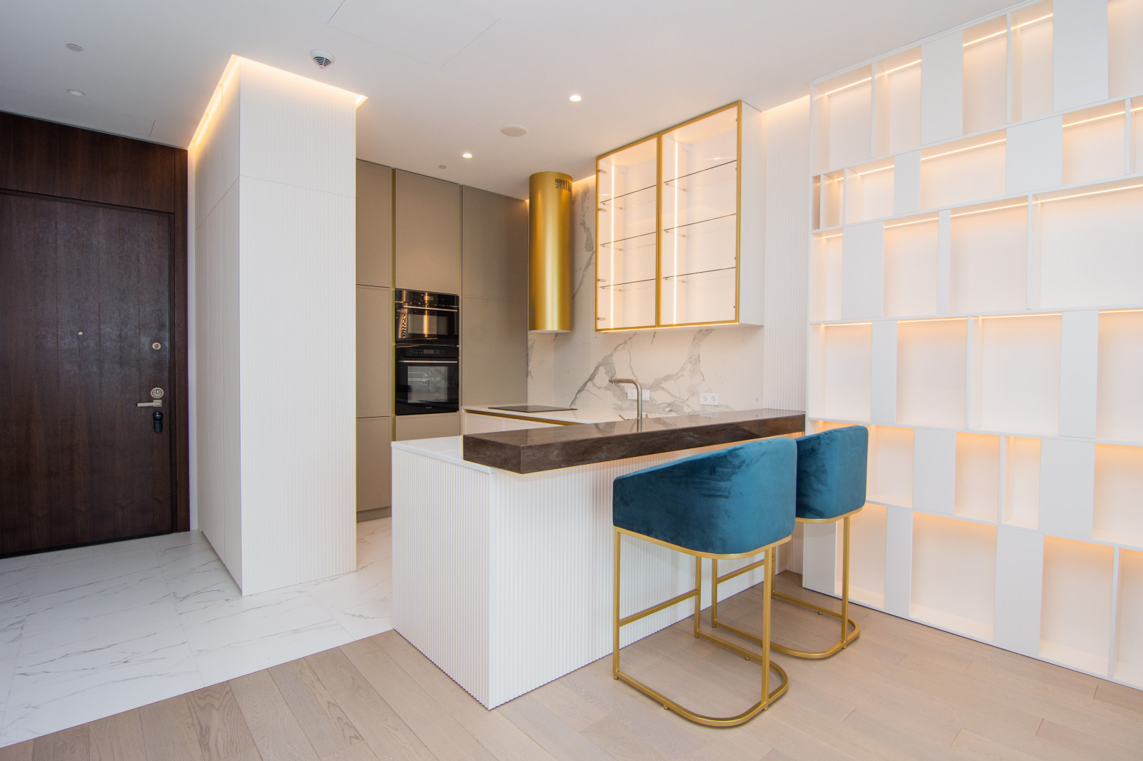 Кухня-гостиная в апартаменты Москва-Сити