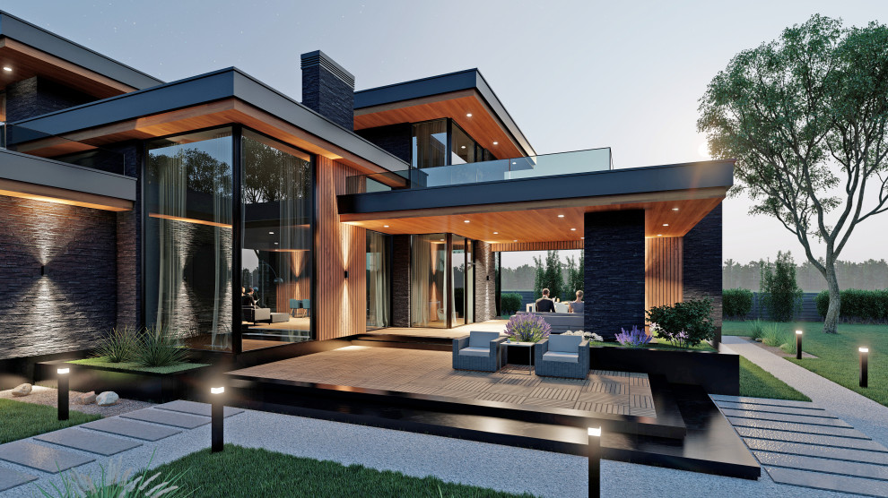 Дом 400 м2 (ночной вид)