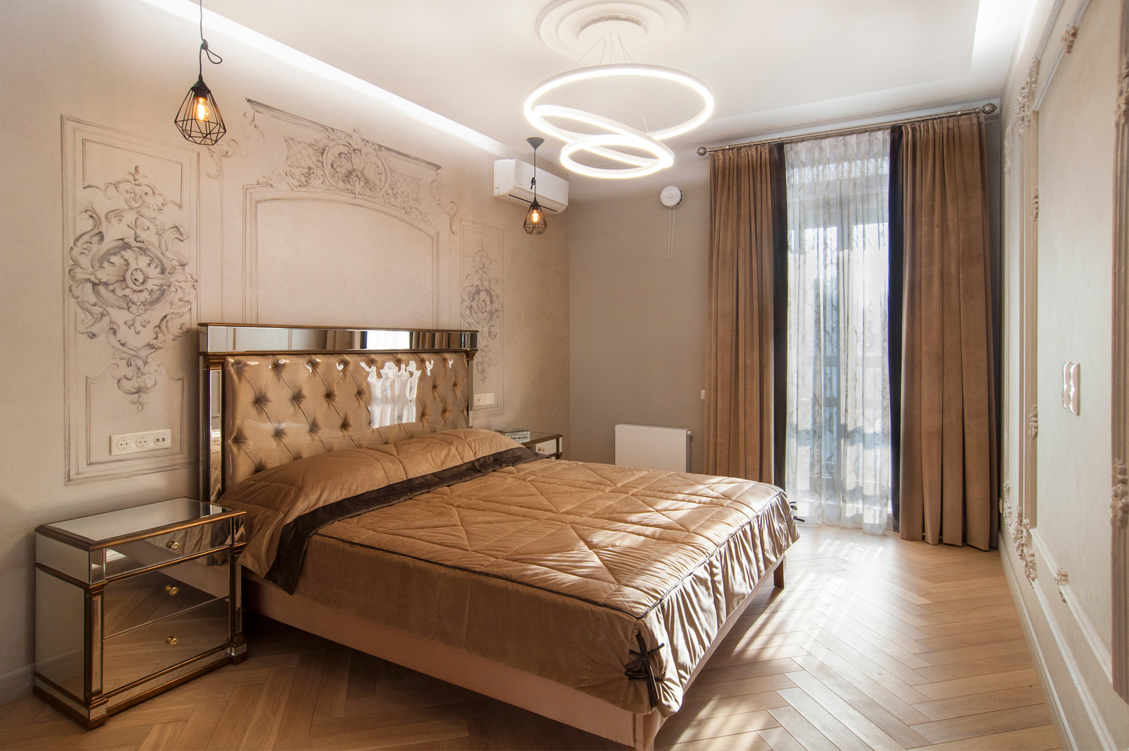 Шторы в дизайнерскую спальню. Неоклассика. 2019