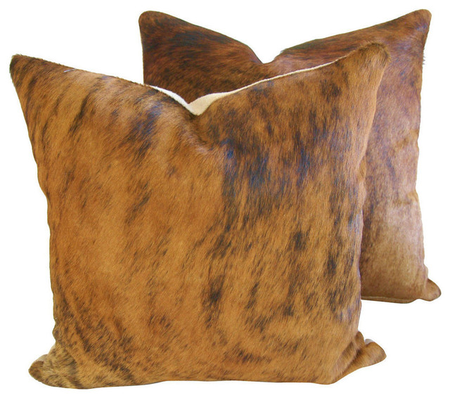 Pergamino Brindle Cowhide Pillow Case Single Sided 15 X15