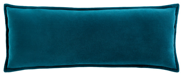 Cotton Velvet CV-031 Pillow Cover, Teal, 12"x30", Pillow Cover Only