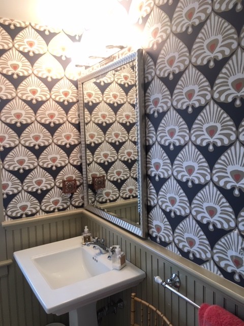 Wallpaper in bathrooms- love it