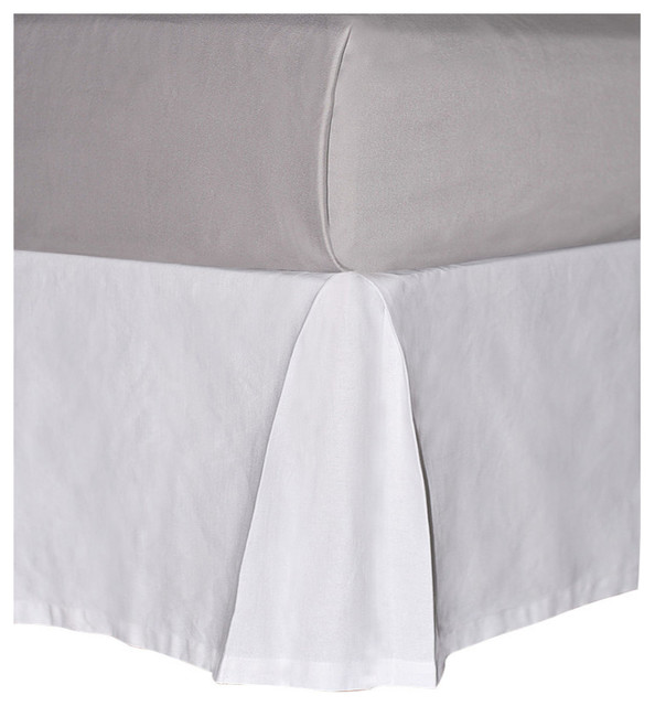 Sea Solid White Cotton Canvas Drop Bed Skirt With Quadruple Sea Solid White Cotton Canvas Drop Bed Skirt With Quadruple Pleats Traditional Bedskirts By Bnf Home