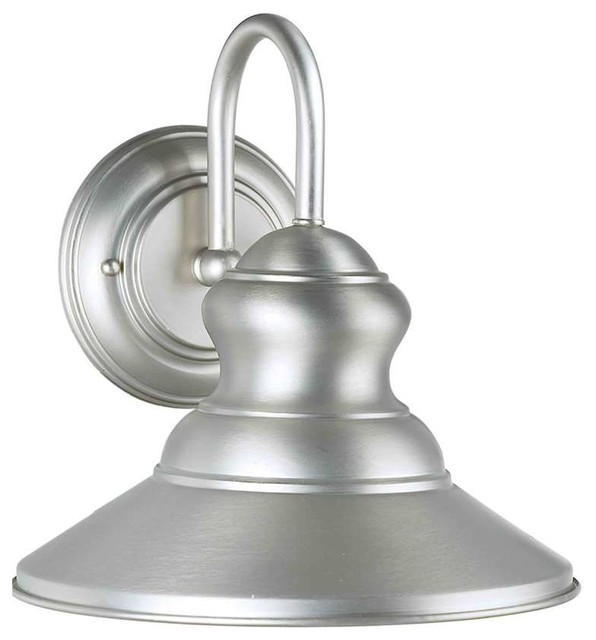 Forte Lighting 1 Light Outdoor Wall Lantern Traditional Forte Lighting 1 Light Outdoor Wall Lantern In Brushed Nickel