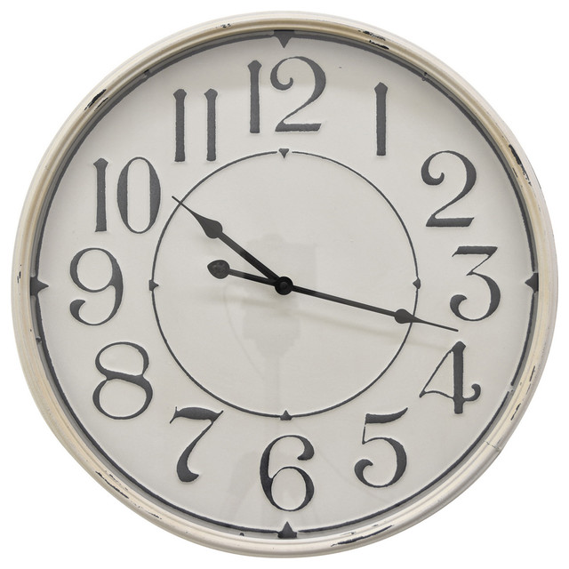 Three Hands Metal Wall Clock Farmhouse Wall Clocks by Three Hands