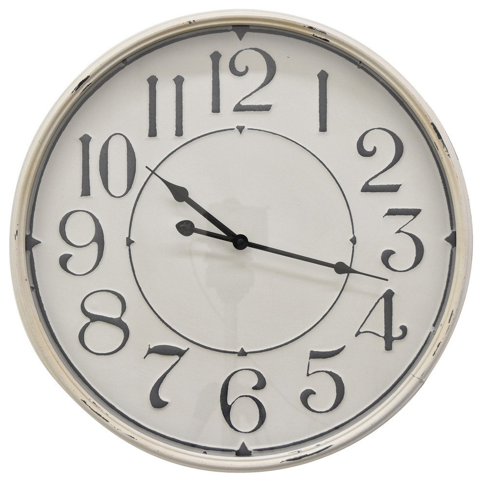 Three Hands Metal Wall Clock Farmhouse Wall Clocks by Three Hands
