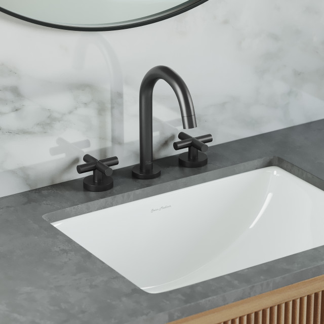 Ivy Courte 8" Widespread, Cross Handle, Bathroom Faucet, Matte Black