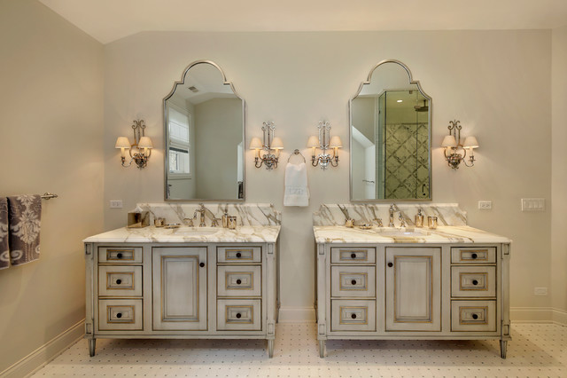 His and Hers Vanities Traditional Bathroom  Chicago 