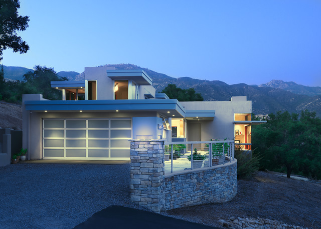 Santa Barbara Foothills, Modern, New Construction, Tunnel Road modern-fasad