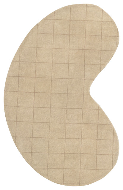 Bean Modern Plaid Grid Handwoven Wool Rug, 6 Ft. X 9 Ft. - Contemporary ...