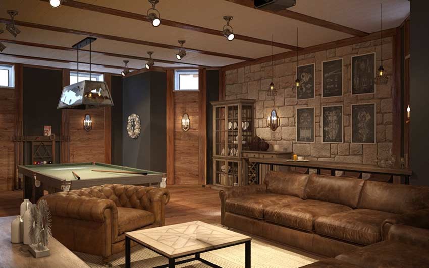 Дизайн-проект бильярдной комнаты от «Strekoza Design»
