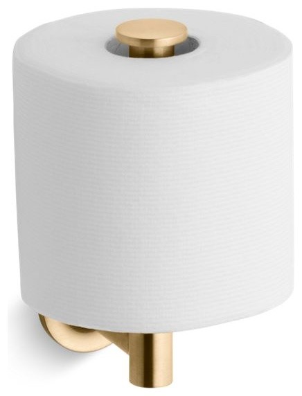 Kohler Purist Vertical Toilet Tissue Holder, Vibrant Moderne Brushed Gold