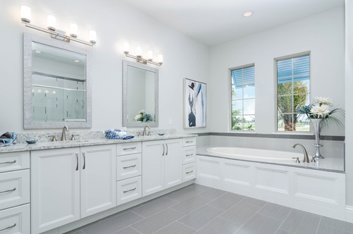 White Bathroom Countertops Space Tile Inspiration Matching Elements Contrast White Cabinets Marble Countertop