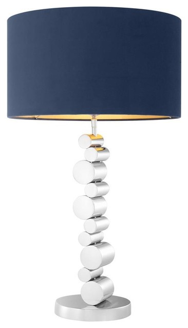 table lamp with blue shade
