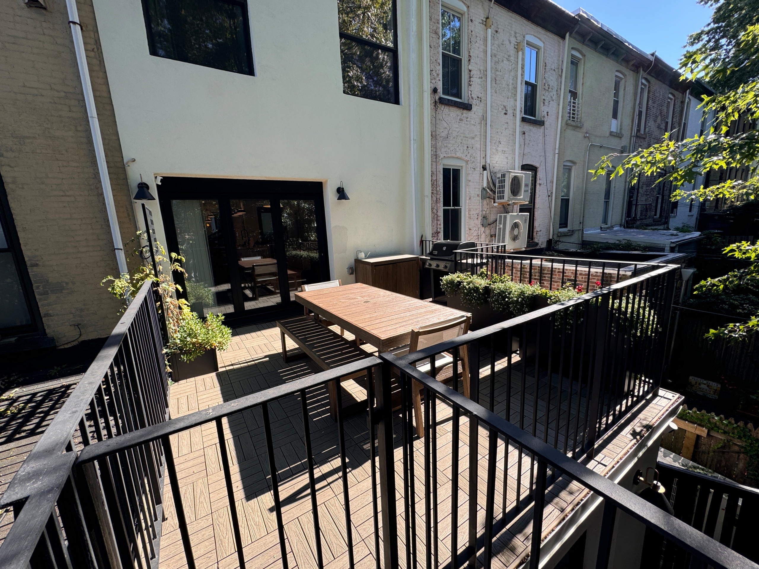 Park Slope backyard corten planters