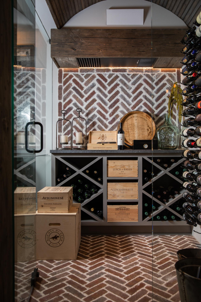 Wine cellar - rustic wine cellar idea in Atlanta