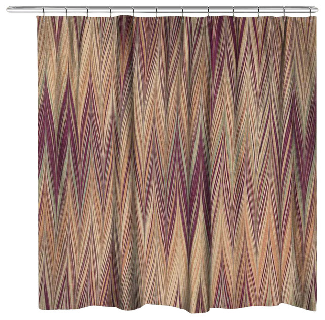 brown chevron shower curtain