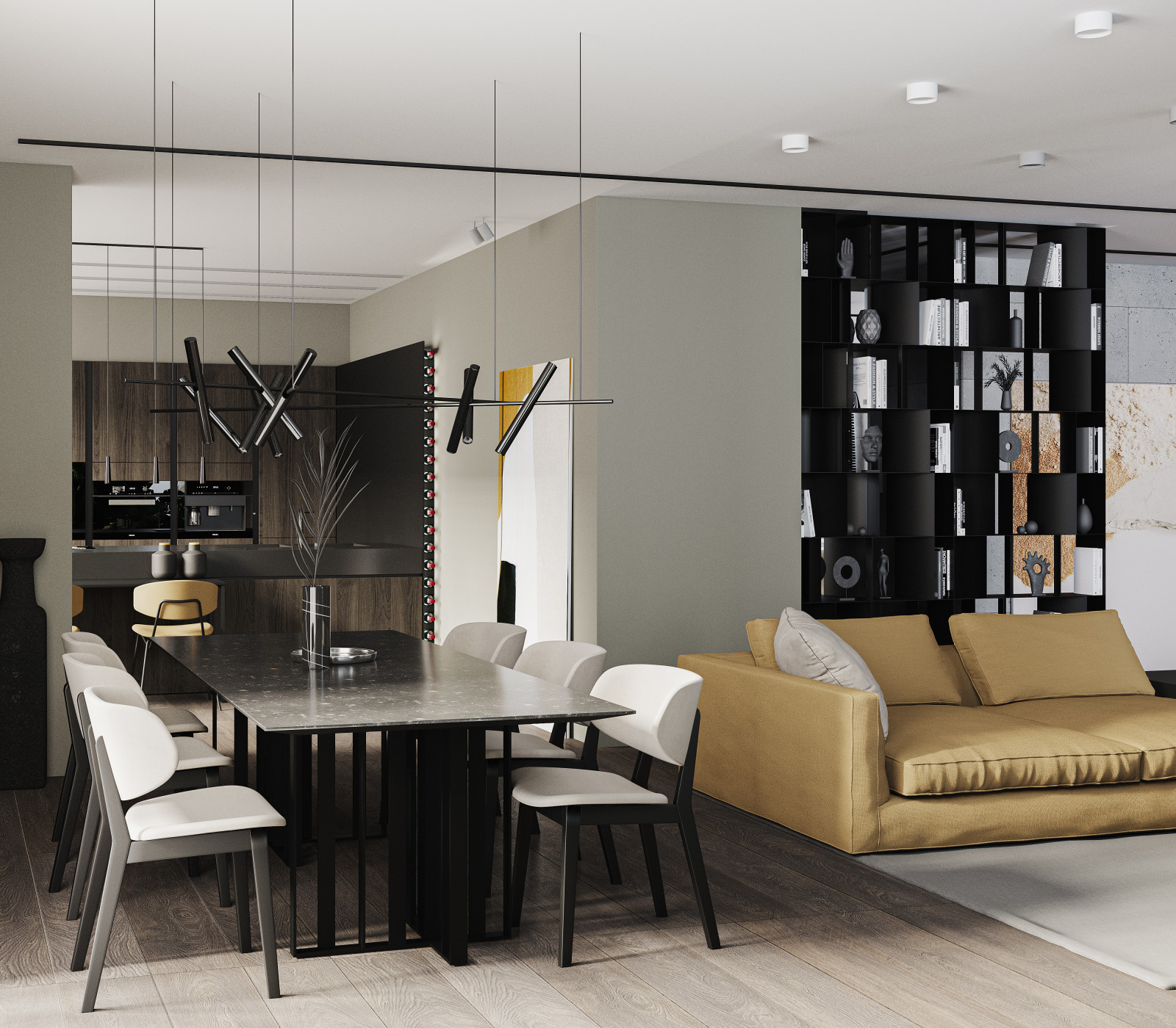 Кухня гостиная в ЖК Малахит г.Краснодар