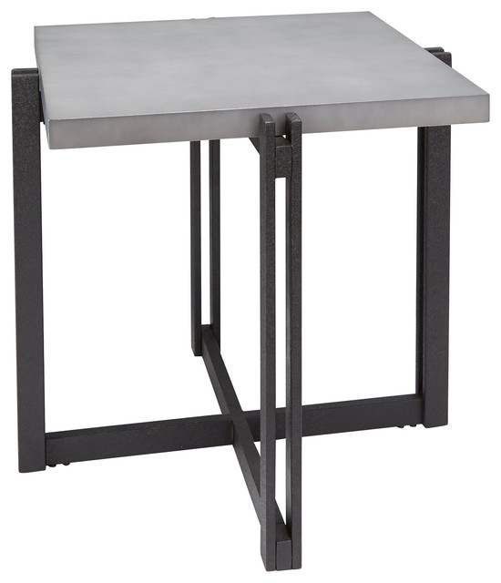 Dakota End Table With Square Concrete Finish Top