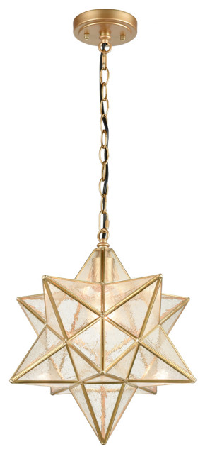 Brass Golden Moravian Star Pendant Light Star Glass Lights, 16 ...