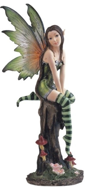 Fairy Collection Pixie with Clear Wings Fantasy Figurine Decoration