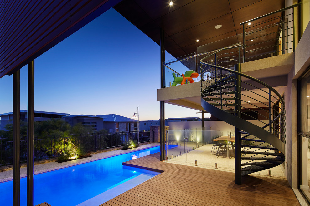 This is an example of a contemporary deck in Perth.