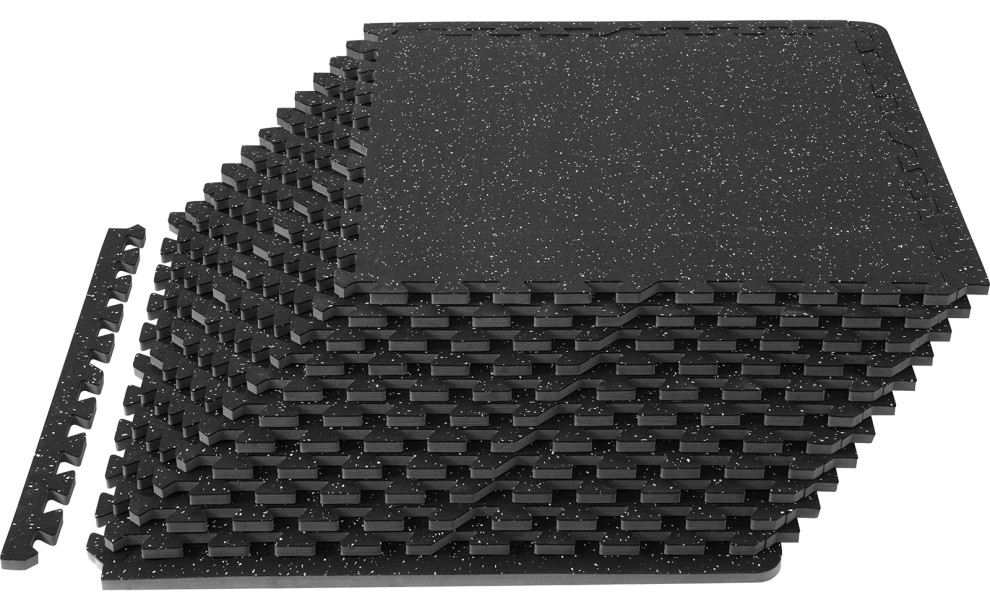 VEVOR Interlocking Floor Mats Fitness Flooring Tiles 12 PCS 1/2" Thick
