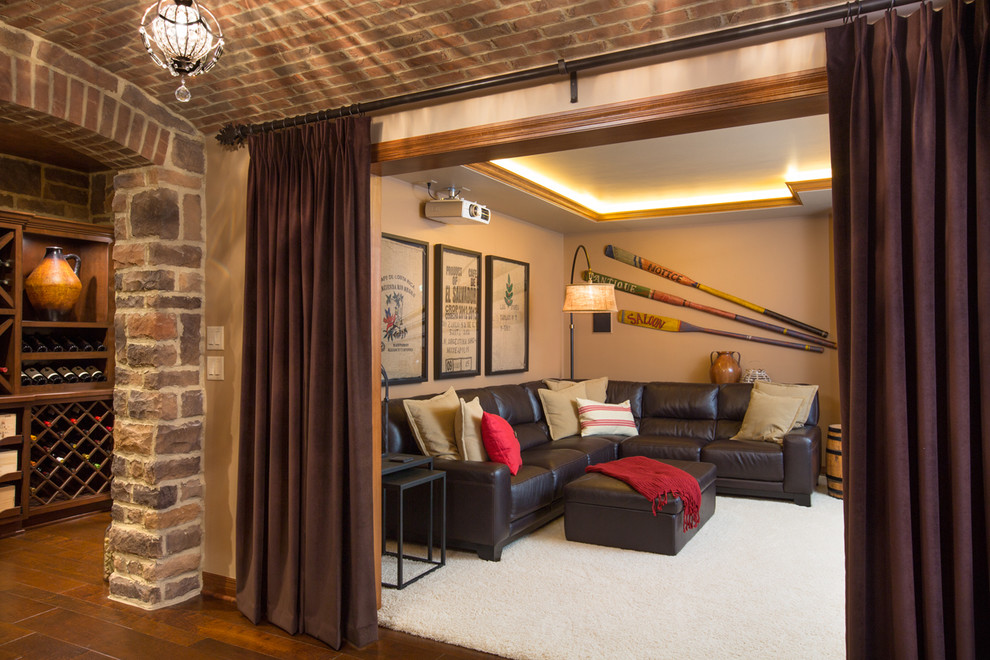 Basement - rustic basement idea in Columbus