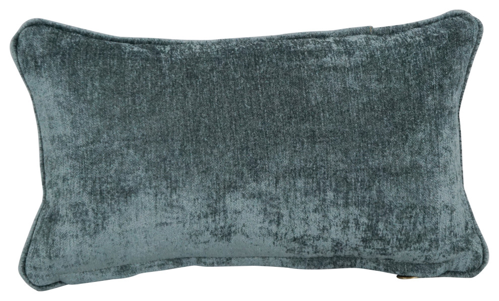 18" DoubleCorded Patterned Jacquard Chenille Throw Pillow, Gray Solid