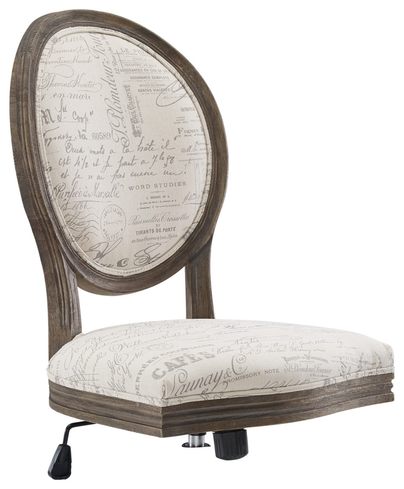 Erin Office Chair, French Script Print Transitional Office Chairs