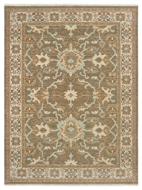 Adeline Distressed Traditional Brown Ivory Fringe Wool Area Rug 7 10 X10 Adeline Distressed Traditional Brown Ivory Fringe Wool Area Rug 7 10 X10