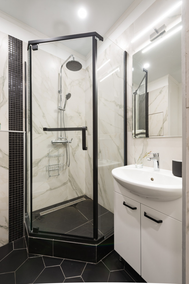 Маленькая квартирка 28 кв.м. В голубых тонах.