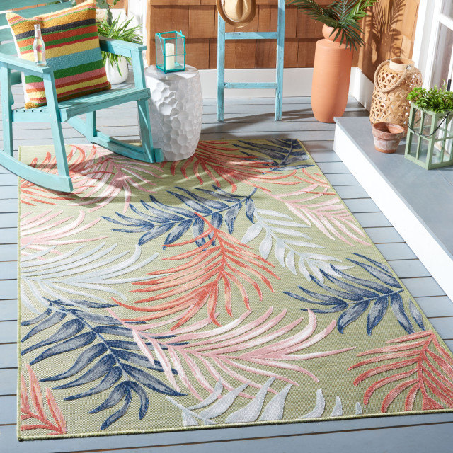 Safavieh Cabana Collection CBN458 Indoor-Outdoor Rug, 8'x10' - Tropical ...
