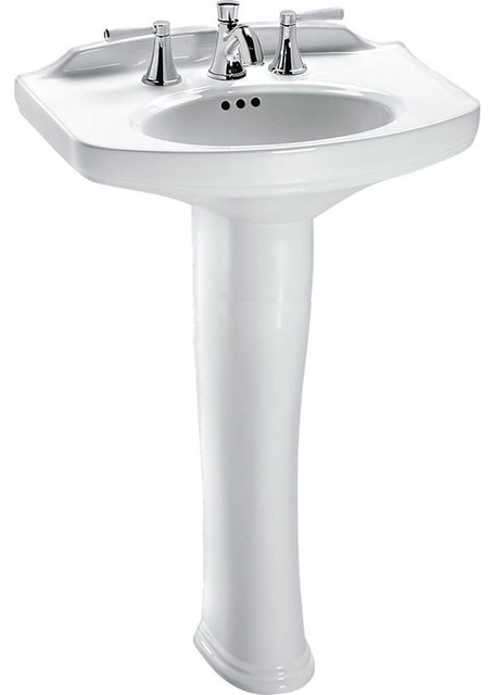 Toto Lpt642#01 Dartmouth 25x18 Cotton White Pedestal Lavatory Sink