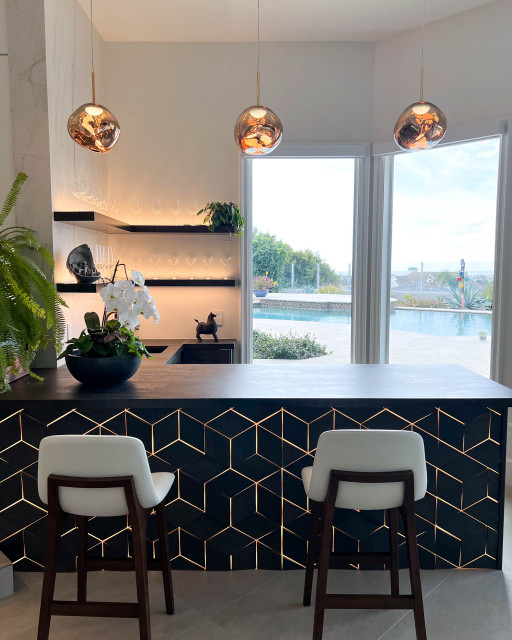 SoftModern Whole Home Renovation Home Bar Design Modern Home Bar