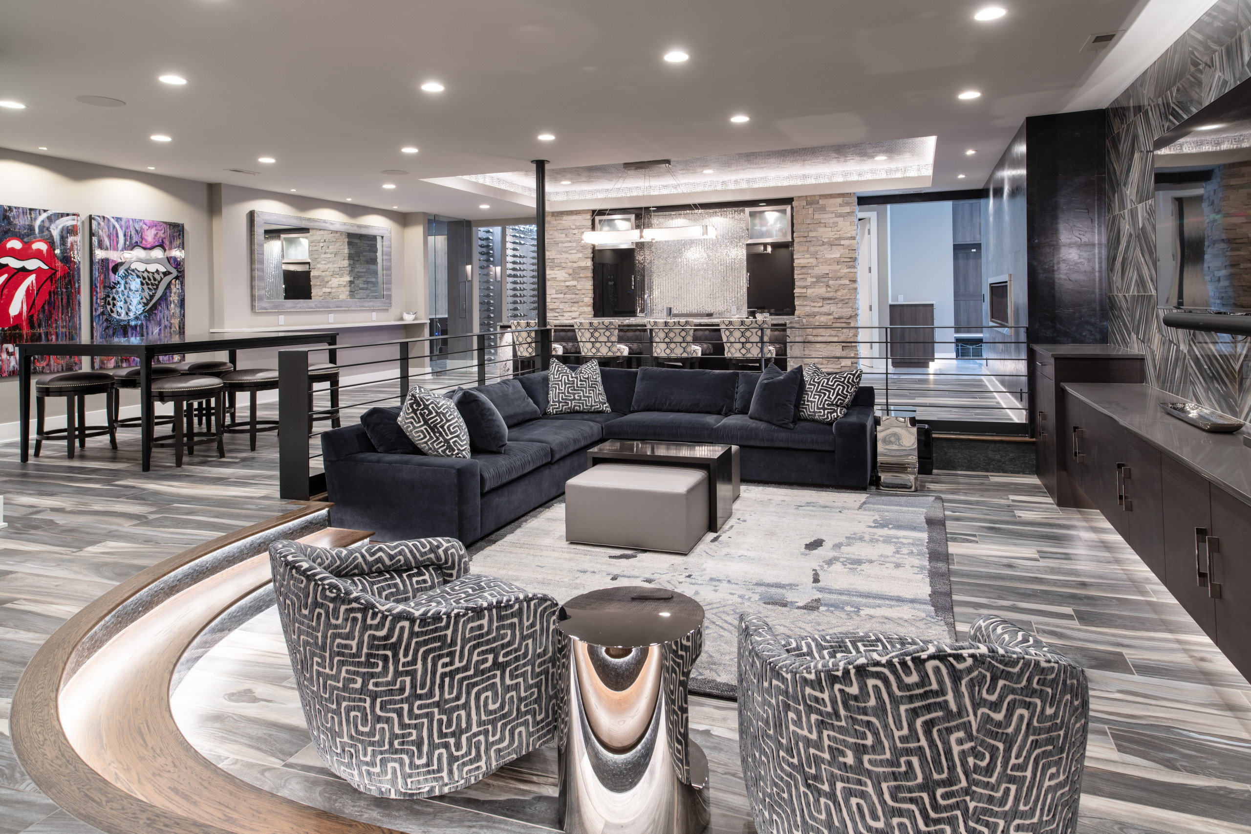 Modern Style Custom Basement | Sterling Ridge
