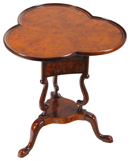 Burled Clover Table Traditional Side Tables And End Tables by
