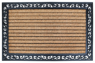 Molded Large Double Rubber And Coir Door Mat 30 X48 Contemporary