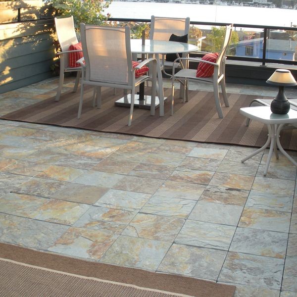 Outdoor Slate Floor Tiles Contemporary Patio Chicago By Home Infatuation
