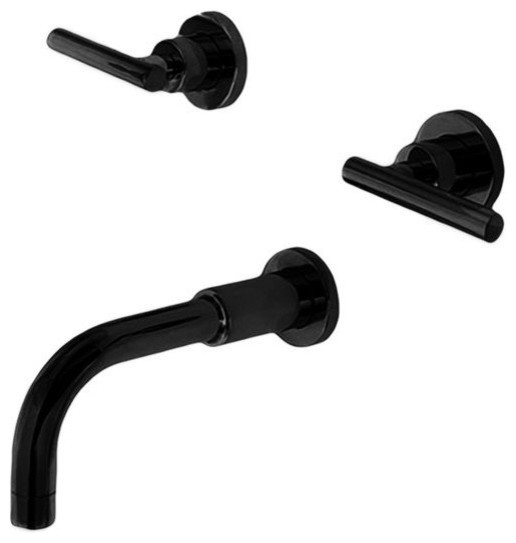 Featured image of post Black Bathtub Faucet Wall Mount / Matte black wall mounted tub spout kit with hand shower.