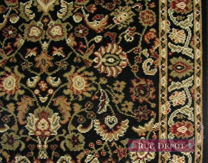 Persian Classics Traditional Stair Runner Black, 27"x1' Rug Runner, 27