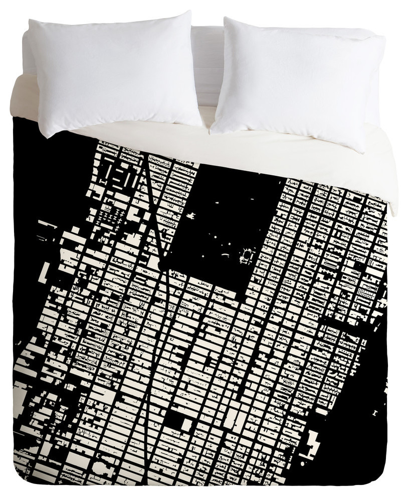 Deny Designs Cityfabric Inc Nyc Midtown Black Duvet Cover