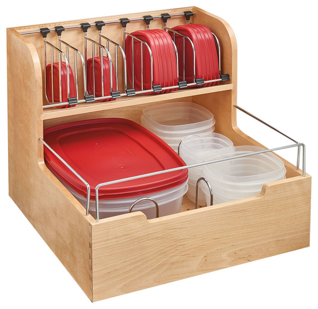 Wood Food Storage Container Organizer For Base Cabinets ...