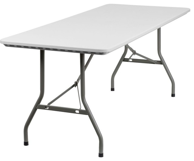 30"W x 72"L Granite White Plastic Folding Table