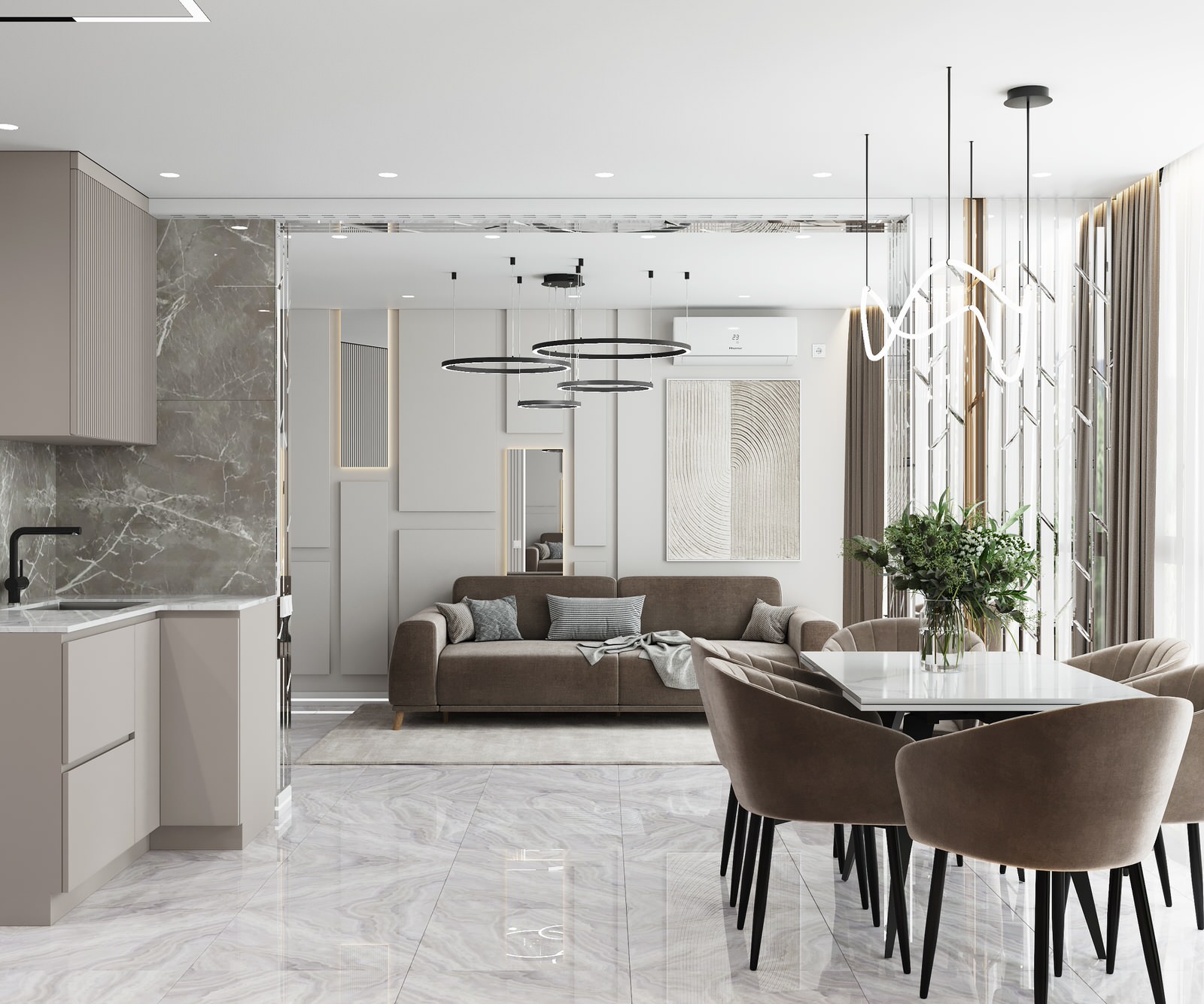 Дизайн квартиры сложной планировки