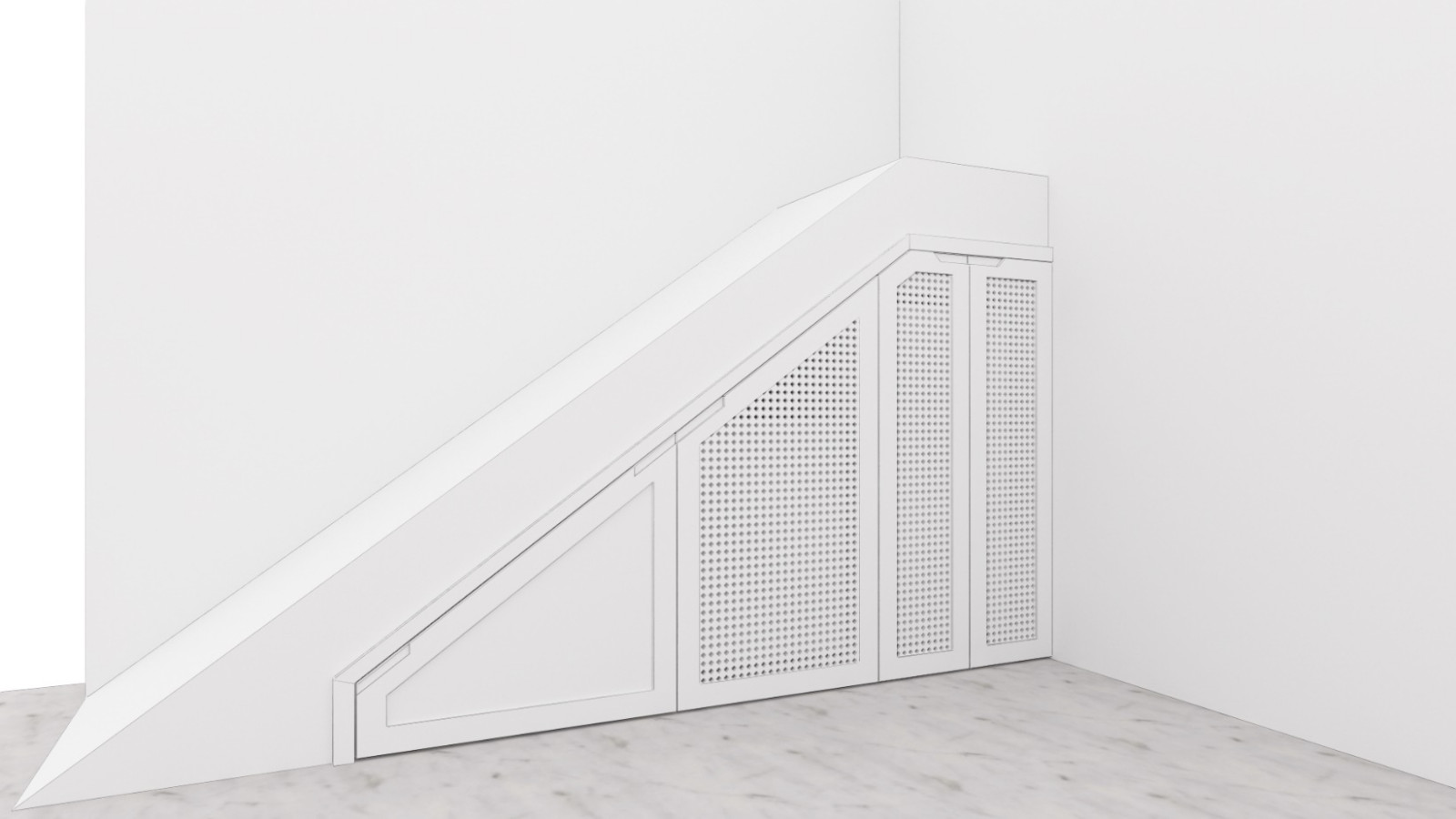 Шкаф под лестницу визуализация