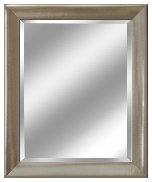 Brushed Nickel Wall Mirror transitional brushed nickel mirror, 27.5"x33.5" - transitional Brushed Nickel Wall Mirror transitional brushed nickel mirror, 27.5"x33.5" - transitional